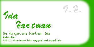 ida hartman business card